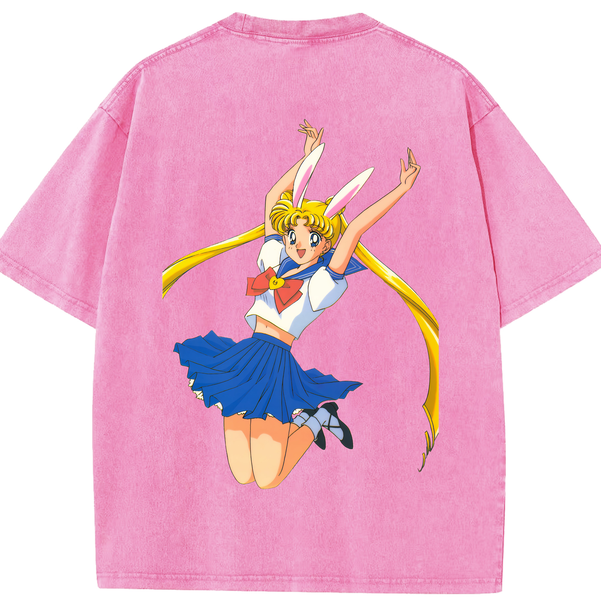 （画像用） 美少女戦士セーラームーン 愛野 美奈子 あいの みなこ Sailor Moon Aino Minako 綿100% ヴィンテージ風 半袖Tシャツ（背面プリント）